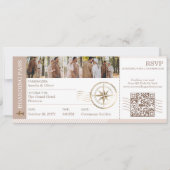 Boarding Plane Ticket Destination Wedding Photo 招待状 (正面)