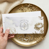 Boarding Plane Ticket Floral Destination Wedding 招待状