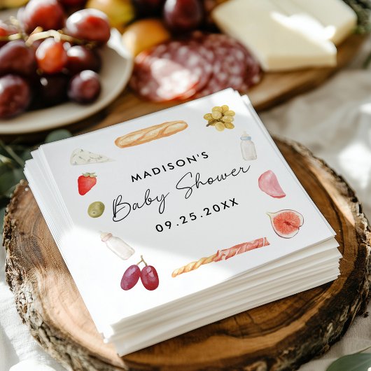 Boards and Bottles Charcuterie Baby Shower スタンダードカクテルナプキン