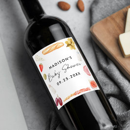 Boards and Bottles Charcuterie Baby Shower ワインラベル