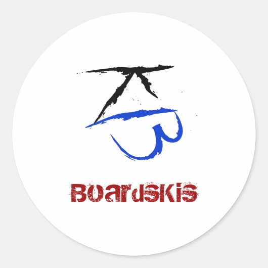 BoardsKis – エンブレムステッカー(白) ラウンドシール (正面)