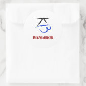 BoardsKis – エンブレムステッカー(白) ラウンドシール (バッグ)