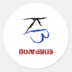 BoardsKis -紋章のステッカー(白い) ラウンドシール