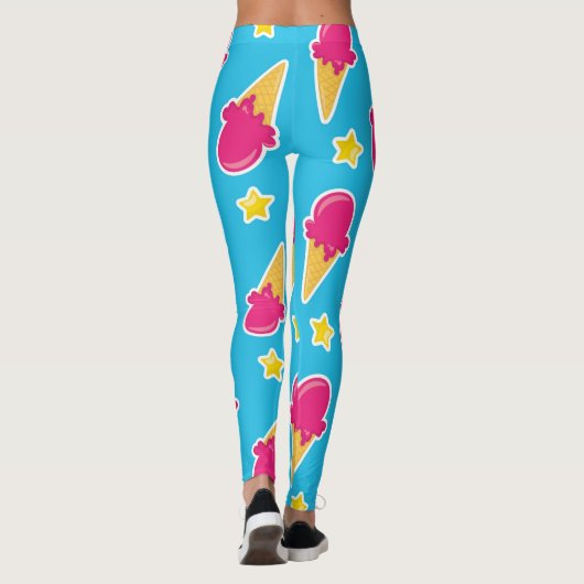 Boardwalk Bliss: Ice Cream & Stars Leggings レギンス (裏面)