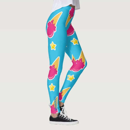 Boardwalk Bliss: Ice Cream & Stars Leggings レギンス (右)