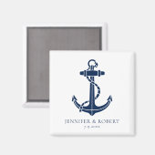 Boat Anchor Nautical Wedding Keepsake Custom マグネット (正面/裏面)