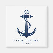 Boat Anchor Nautical Wedding Keepsake Custom マグネット (正面)