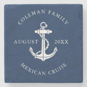Boat Anchor Summer Cruise Swag Custom ストーンコースター (正面)