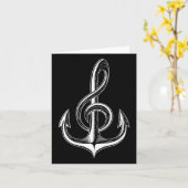 Boat Anchor Treble Clef Nautical Musician カード (黄色い花)