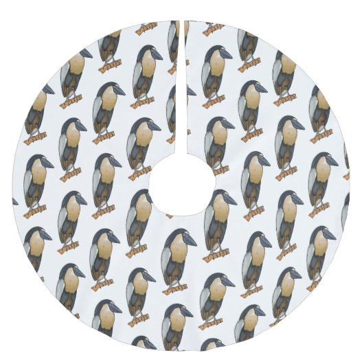 Boat-billed heron bird cartoon illustration ブラッシュドポリエステルツリースカート (正面)