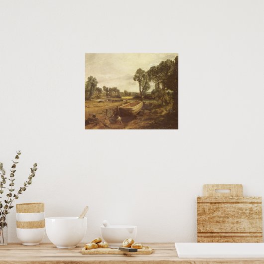 Boat-building near Flatford Mill, John Constable ポスター (キッチン)