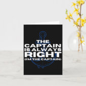 Boat Captain Boating The Captain Is Always Right P カード (黄色い花)