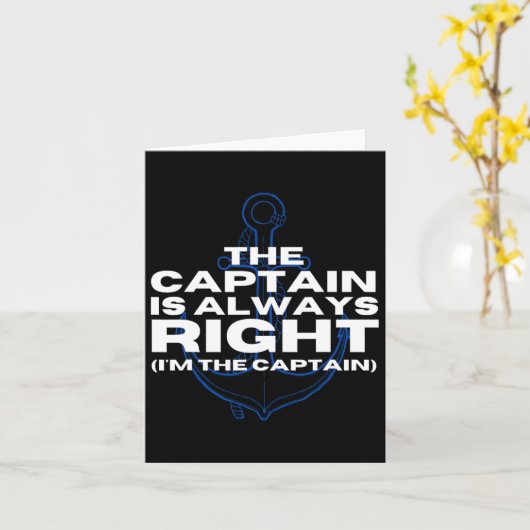 Boat Captain Boating The Captain Is Always Right P カード (黄色い花)