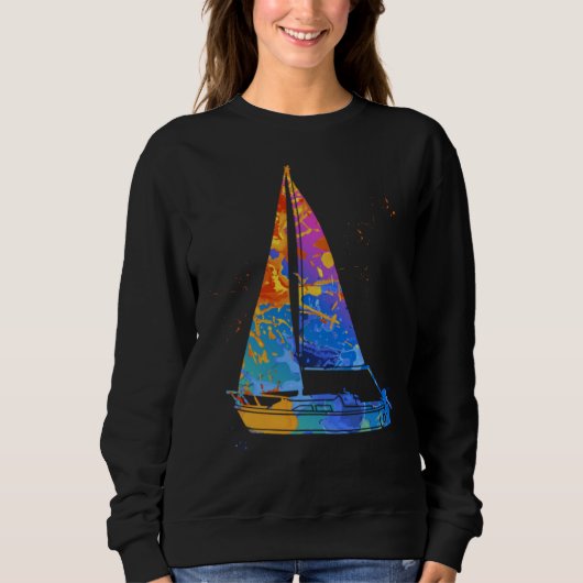 Boat Captain Graphic Sail Boat Motor Boat Captain スウェットシャツ (正面)