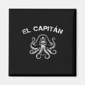 Boat Captain Pontoon Octopus Pirate Nautical Men E マグネット (正面)