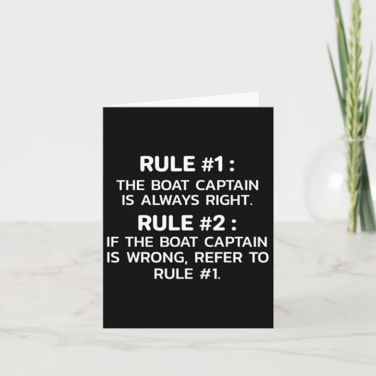 Boat Captain Rules Funny Boating  カード (正面)
