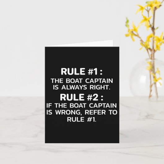 Boat Captain Rules Funny Boating  カード (黄色い花)