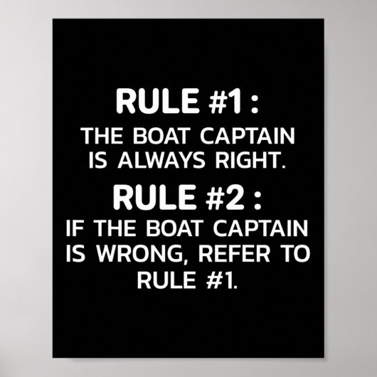 Boat Captain Rules Funny Boating  ポスター (正面)