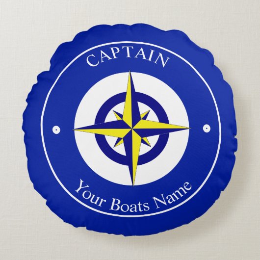 Boat captains nautical ラウンドクッション (正面)