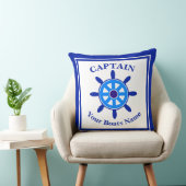 Boat captains ships wheel throw pillow クッション (椅子)
