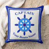 Boat captains ships wheel throw pillow クッション (ブランケット)