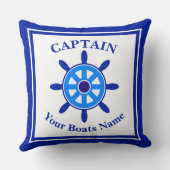 Boat captains ships wheel throw pillow クッション (裏面)