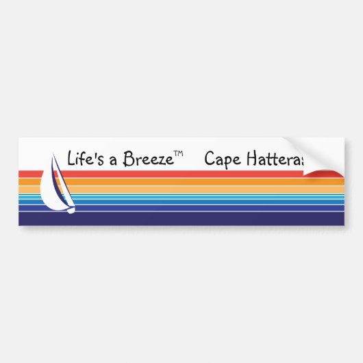 Boat Color Square_Life's a Breeze™_Cape Hatteras バンパーステッカー (正面)