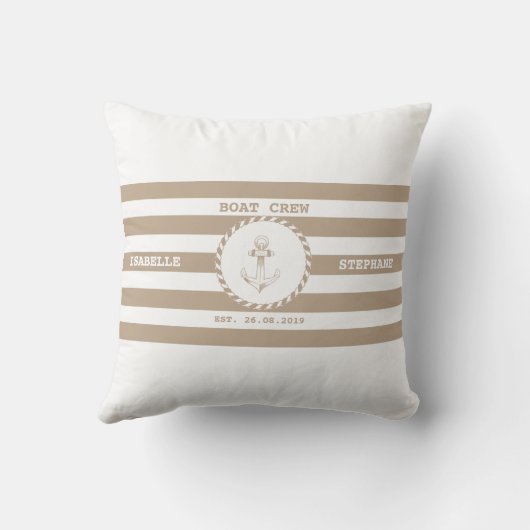 Boat Crew Brown Tyla クッション (裏面)