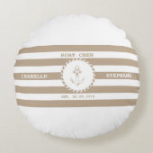 Boat Crew Brown Tyla ラウンドクッション (正面)