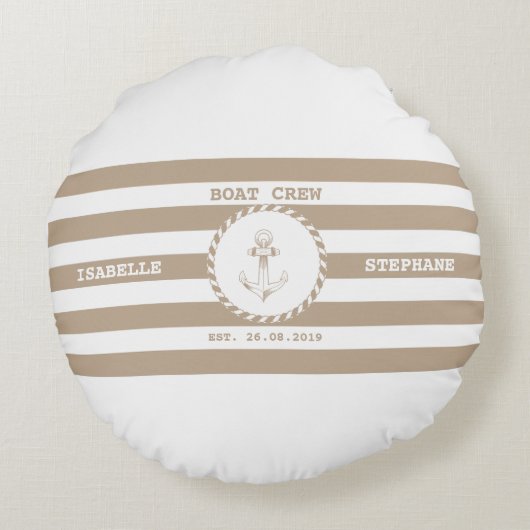 Boat Crew Brown Tyla ラウンドクッション (裏面)