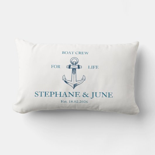 Boat crew for life ランバークッション (正面)