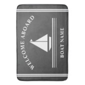 Boat Gray Nameで航海のようこそ バスマット (正面縦)