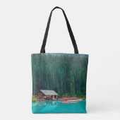 Boat house by Lake Louise in Banff National Park,  トートバッグ (裏面)