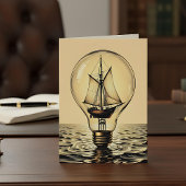 Boat in a Lightbulb | Happy Birthday for Husband カード
