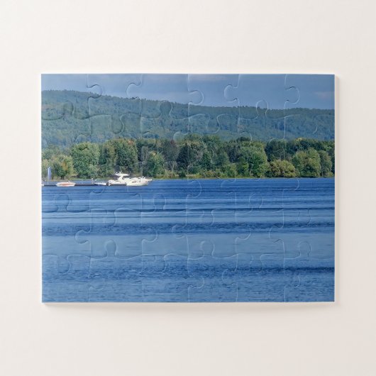Boat Lake Puzzle Scenic Nature Jigsaw ジグソーパズル (横)