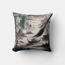  Boat landscape ocean view poetic  art クッション