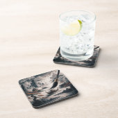  Boat landscape ocean view poetic  art コースター (右側)