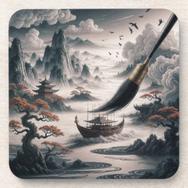  Boat landscape ocean view poetic  art コースター