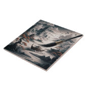  Boat landscape ocean view poetic  art タイル (側面)