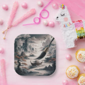  Boat landscape ocean view poetic  art ペーパープレート (パーティー)