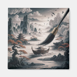  Boat landscape ocean view poetic  art マグネット