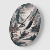  Boat landscape ocean view poetic  art ラージ壁時計 (傾斜)