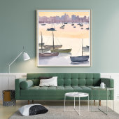 Boat Marina | Watercolor Ocean Bay ポスター