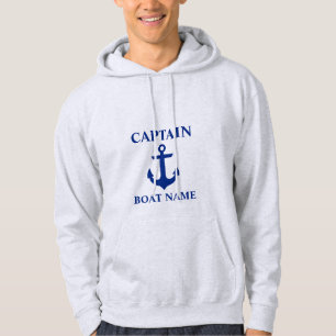 Boat Name Anchor Gray航海のな大尉 パーカ