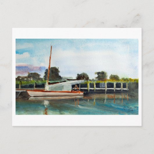 Boat on Norfolk Broads ポストカード (正面)