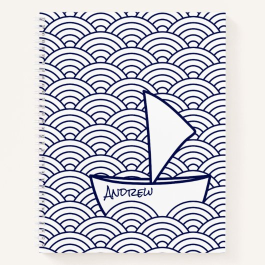 Boat on Waves Notebook ノートブック (正面)