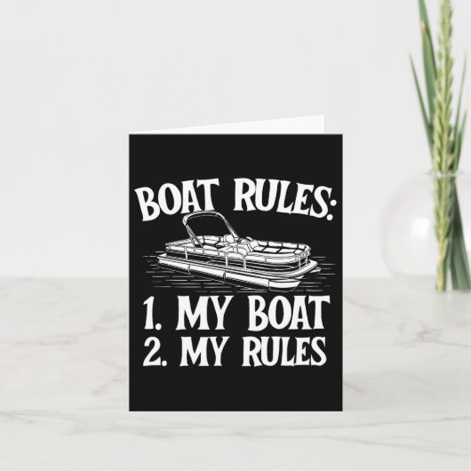 Boat Rules - Boating Sailing Lake Boat Captain Mot カード (正面)