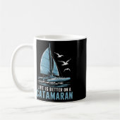 Boat Sailing Boating Sailor Catamaran Sailing コーヒーマグカップ (左)