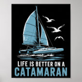 Boat Sailing Boating Sailor Catamaran Sailing  ポスター (正面)