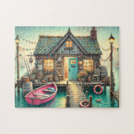 Boat Shop Dockside Rowboat Seaside Treasure ジグソーパズル